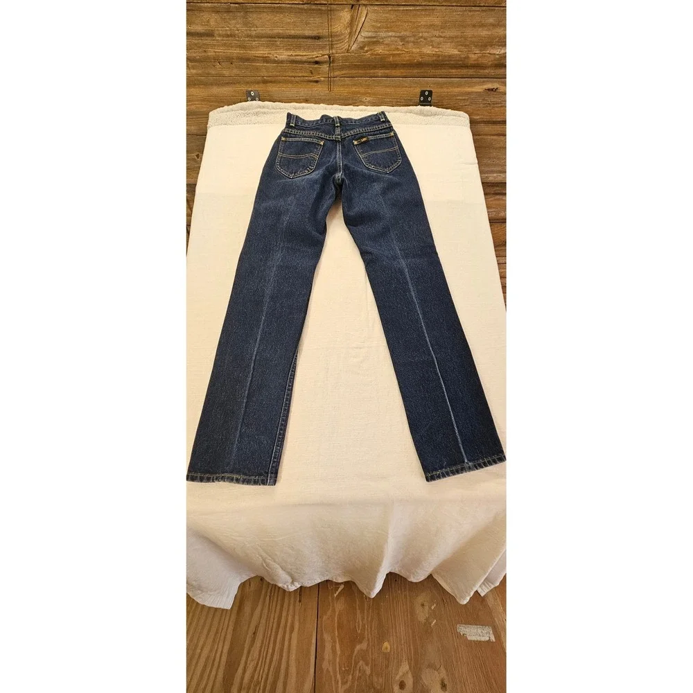 Vintage Lee Riders Boys Jeans Size 14 Regular Dark Wash Straight Leg Made in USA
